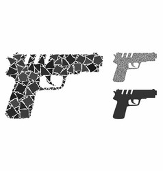 Pistol Gun Mosaic Icon Tuberous Parts