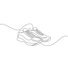 Running Shoes Sneakers One Line Art Continuous