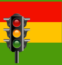 Traffic Light With Red Yellow And Green