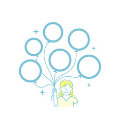 Young Woman With Many Balloons Design Space