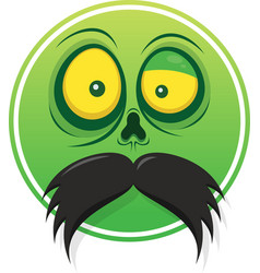 Zombie Face Emoji Mustache Design