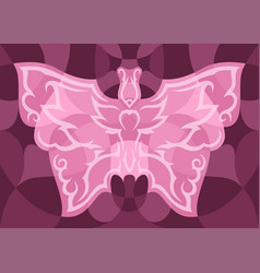 Art With Pink Decorative Tribal Butterfly Shape