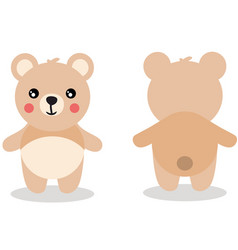 Cute Teddy Bear On Front And Back Position