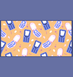 Hand Drawn Pattern With Retro Mobile Phones