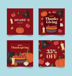 Hand Drawn Thanksgiving Instagram Posts Design