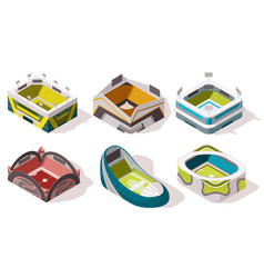 Set Of Isometric Sport Arenas Exterior Places