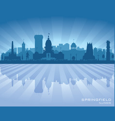 Springfield Illinois City Skyline Silhouette