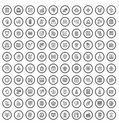 100 Seminar Icons Set Outline Style