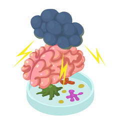 Brain Disease Icon Isometric Cloud