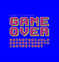 Pixel Font Design Stylized Like In 8-bit