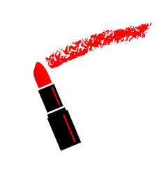 Red Lipstick Draws Line Imprint