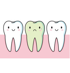 Cartoon Flat Of Smiling White Tooth