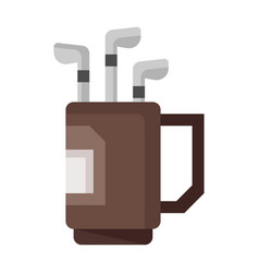 Golf Bag Icon In Flat Style