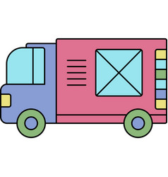 Postal Delivery Truck Isolated Flat Icon