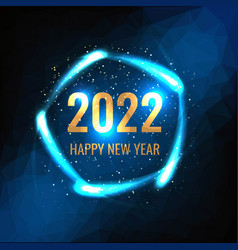 Blue Poligonal Poster New Year With Text