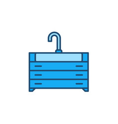 Sink With Vanity Unit Concept Blue Icon