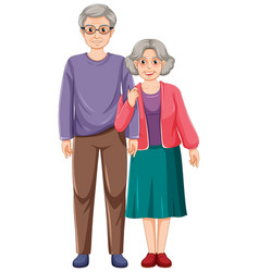 A Senior Couple Cartoon Character