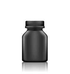 Black Medicine Square Bottle Mockup Isolated