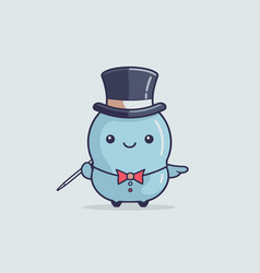 Cute Blue Gift Box With Bow Tie And Top Hat