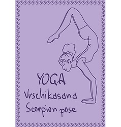 Outline Girl In Scorpion Yoga Pose