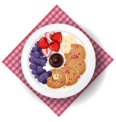 Top View Food Pancake With Placemat On White