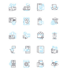 Modern Banking Linear Icons Set Digital