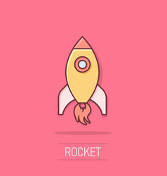 Rocket Space Ship Icon In Comic Style Spaceship