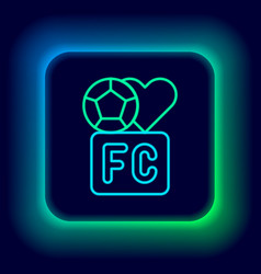 Glowing Neon Line Fan Club Football Icon Isolated