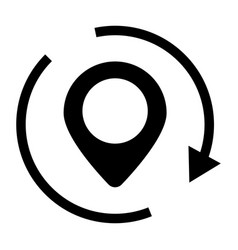 Rotating Map Pin Silhouette Icon