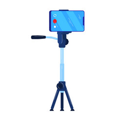 Smartphone Mounted On Tripod With Recording Screen