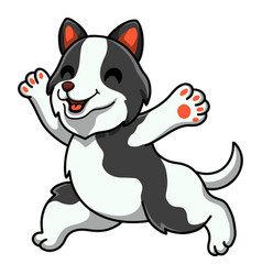 Cute Border Collie Dog Cartoon Running