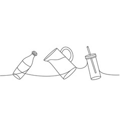 Bottles One Line Continuous Drawing Soda Bottle