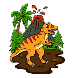 Cartoon Tyrannosaurus In The Jungle