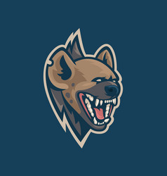 Hyena Mascot Logo With Wide Open Fanged Mouth