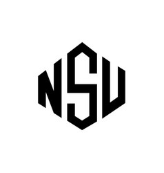 Nsu Letter Logo Design With Polygon Shape