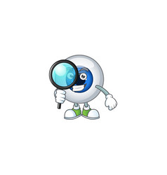 Smart Detective Human Eye Ball Cartoon Character