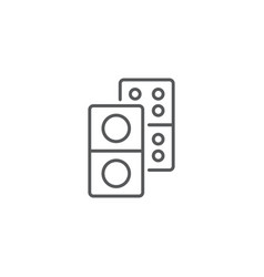 Domino Dice Line Icon Linear Style Sign