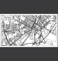 Wilmington Usa City Map In Retro Style Outline Map