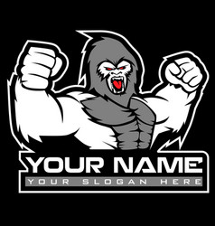 Aggressive Bodybuilder Fitness Yeti Logo