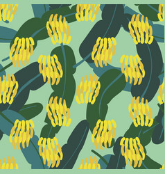 Banana Fruits And Leaves Seamless Pattern