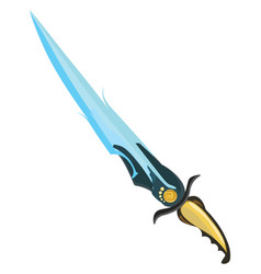 Blue Dagger On A White Background