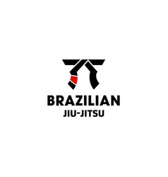 Brazilian Jiu Jitsu Black And Red Belt Logo Icon