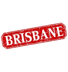 Brisbane Red Square Grunge Retro Style Sign