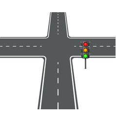 Crossroads View Flat Intersection Trafficlight