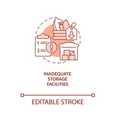 Inadequate Storage Conditions Red Concept Icon