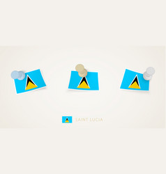 Pinned Flag Of Saint Lucia In Different Shapes