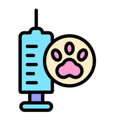 Veterinary Clinic Syringe Icon Flat