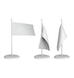 White Desk Flag Mockup Blank Template