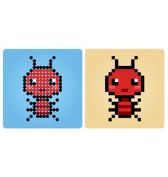 8 Bit Pixel Ant Character Animals For Game Assets