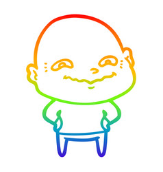 Rainbow Gradient Line Drawing Cartoon Creepy Guy